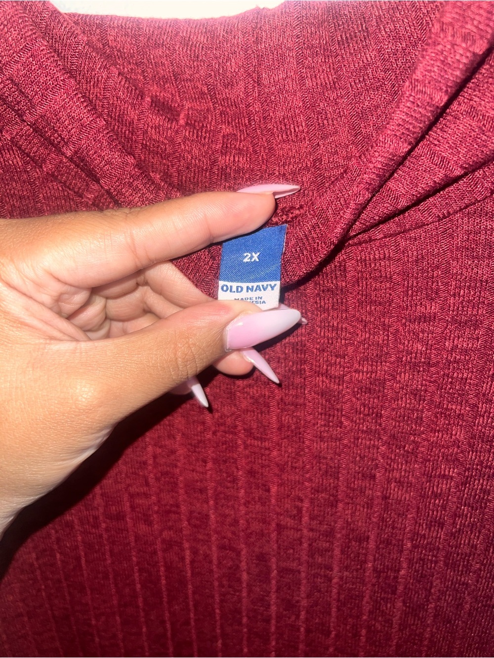 Old Navy Ribbed Crewneck Sweater Dress - Burgundy
